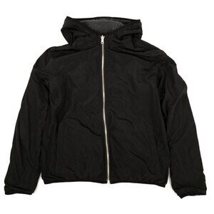 The Kooples Sport Reversible Windbreaker Hoodie Jacket Zip Up Mens Medium Black